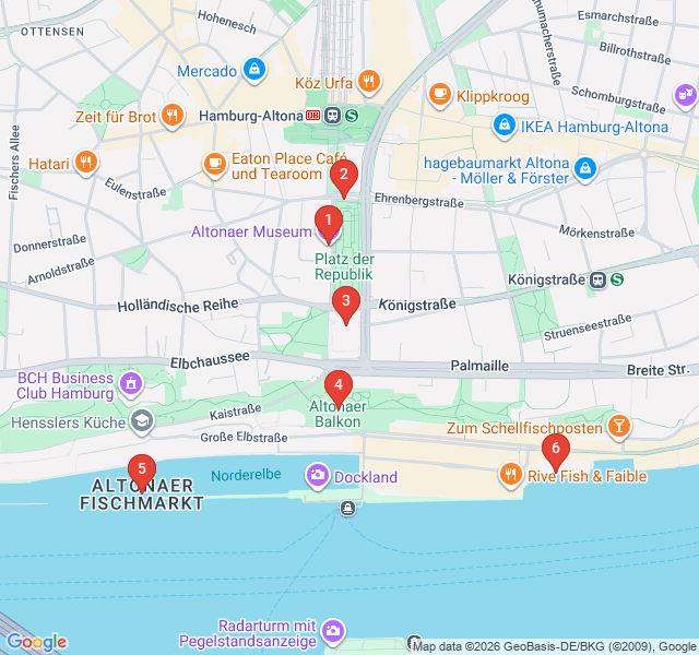 Route map for Altona’s Royal Past & River Views