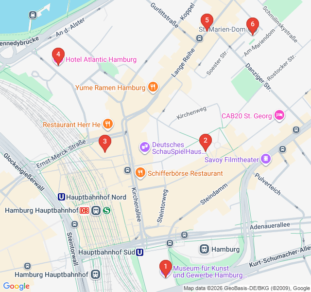 Route map for Diverse St. Georg: Culture & Grandeur