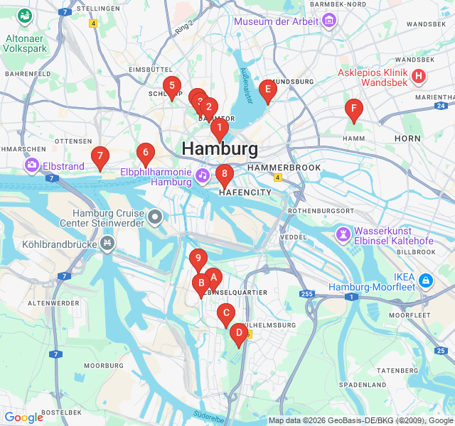 Route map for Industrial Rebirth: Wilhelmsburg’s Hidden Corners