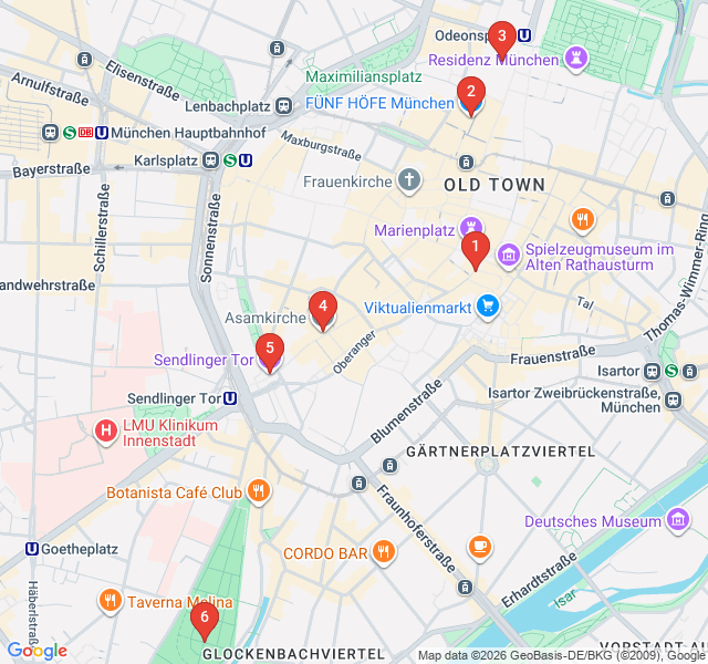 Route map for Hidden Courtyards and Baroque Gems