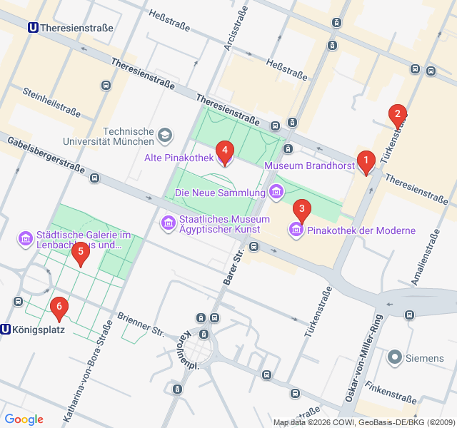 Route map for Masterpieces and Modernity: The Kunstareal Art Walk
