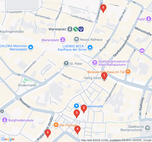 Route map for Bavarian Feasts: A Culinary Walk Through Viktualienmarkt