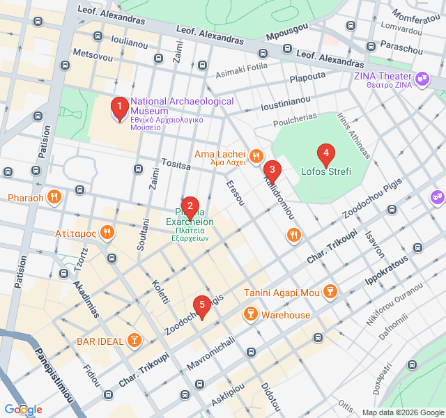 Route map for Street Art and Resistance in Exarcheia