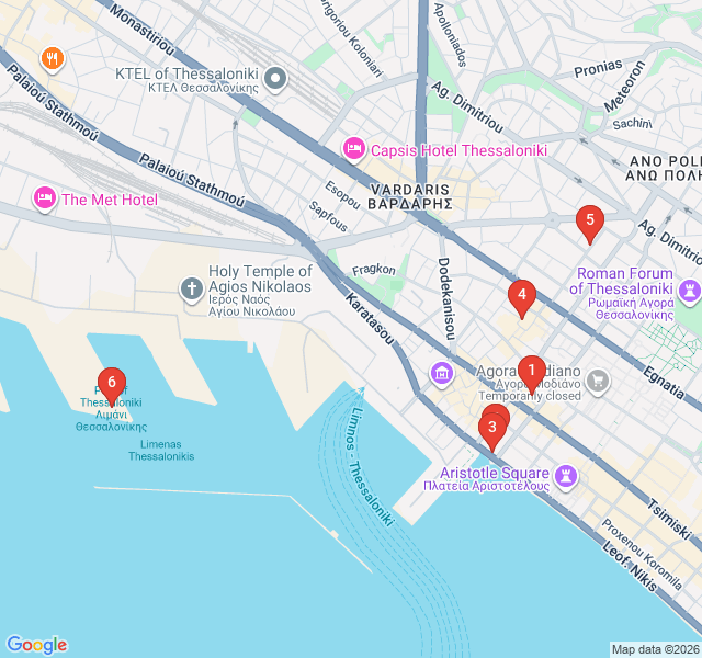 Route map for The Jerusalem of the Balkans: Jewish Heritage Trail