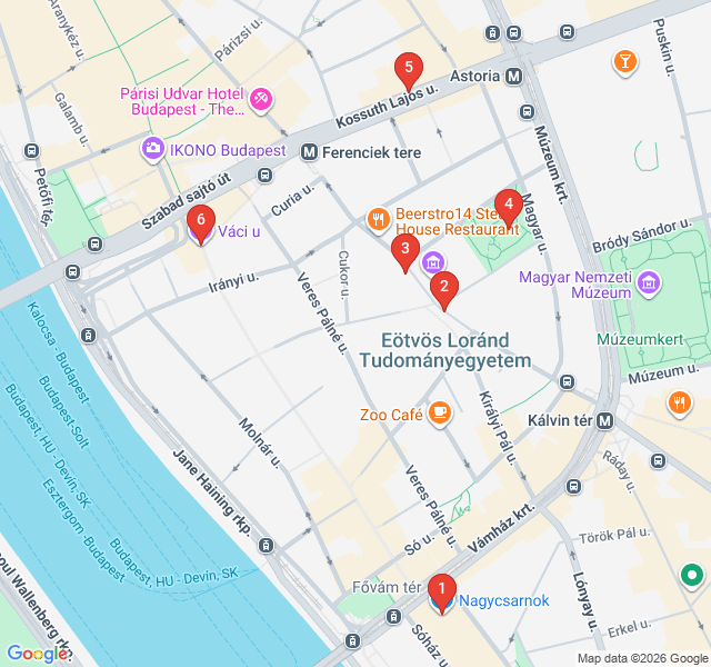 Route map for Culinary Secrets of the Great Market Hall
