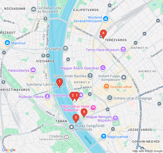 Route map for Danube Promenade Sunset Stroll