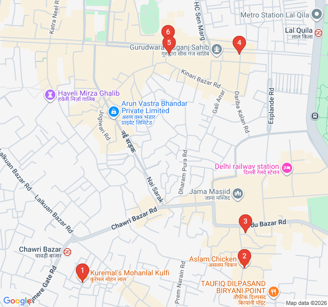 Route map for The Street Food Secrets of the Walled City