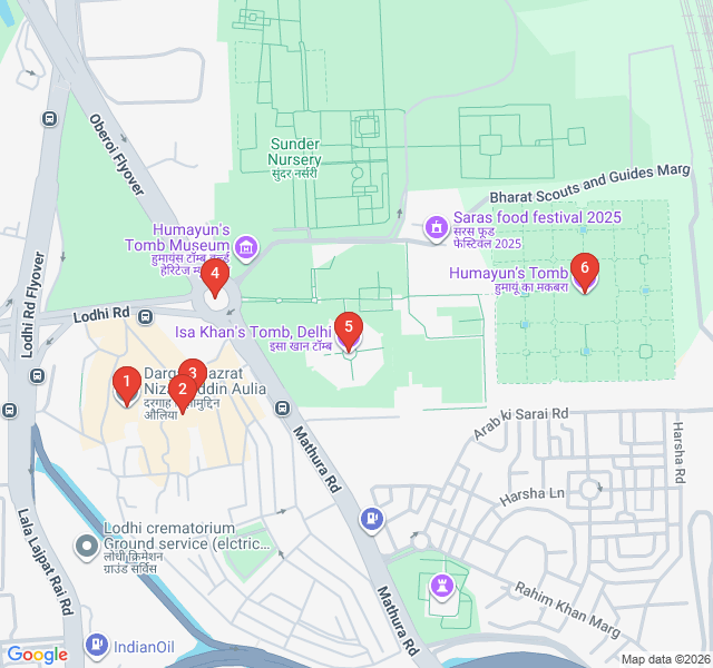 Route map for Sufi Souls and Persian Gardens