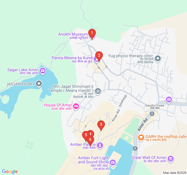 Route map for The Elephant Path: Walking Amer Fort’s Ramparts