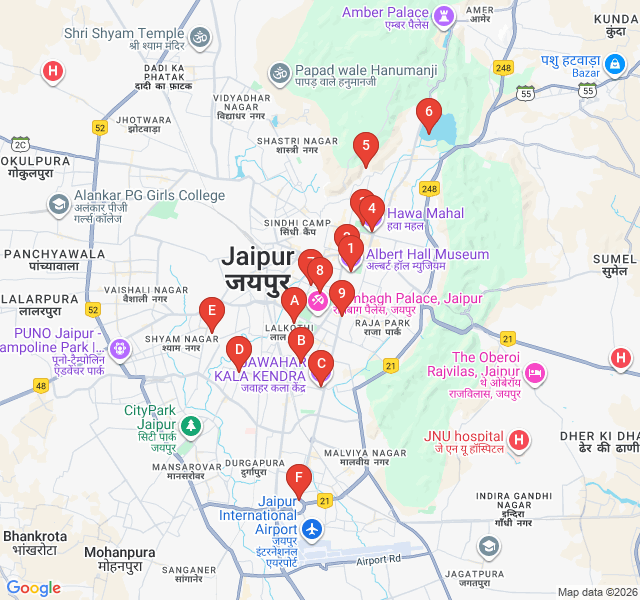 Route map for Frames of the Pink City: A Photographer’s Route