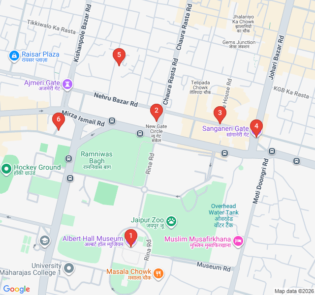 Route map for Pink City Porches: An Architectural Walk