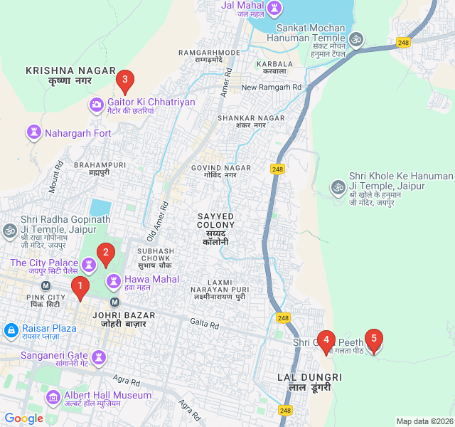 Route map for Sacred Stones: Ancient Temples of Old Jaipur