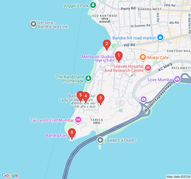Route map for Bandra's Bollywood & Bungalows
