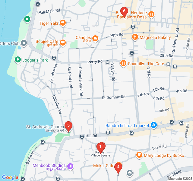 Route map for Bandra Street Art & Chapel Road