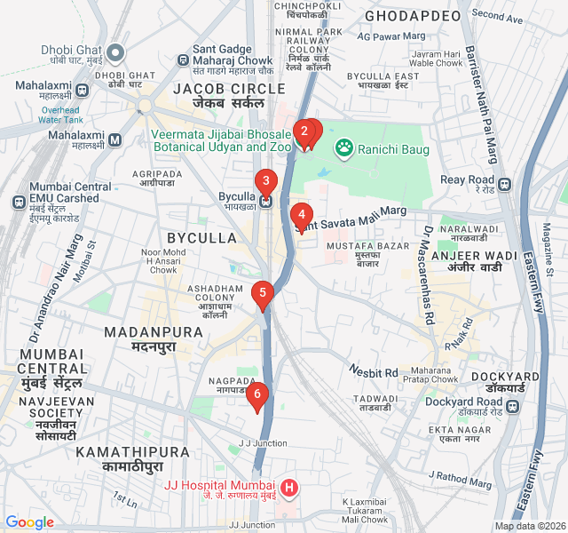 Route map for Byculla’s Victorian Legacy