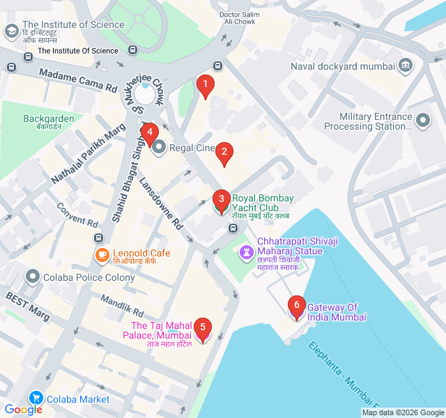 Route map for Colonial Echoes of the Raj