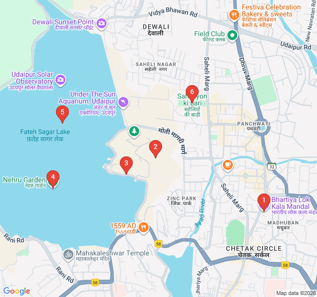 Route map for The Garden of the Maidens Walk