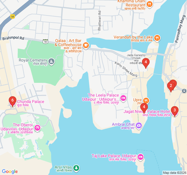 Route map for Hidden Havelis and Heritage Facades