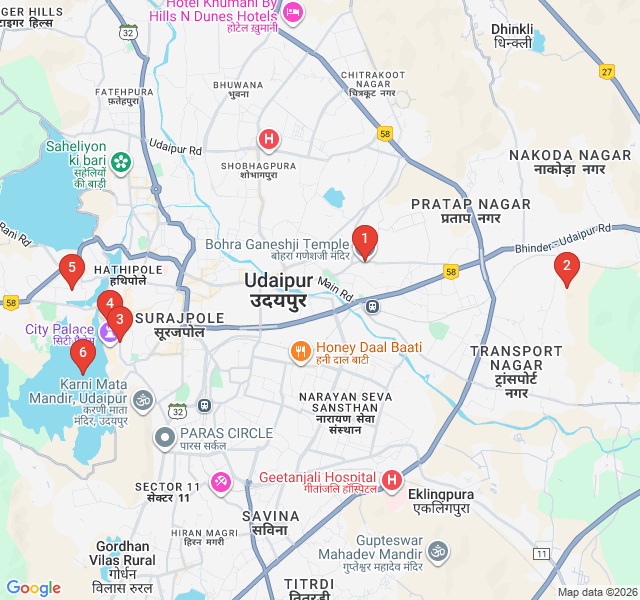 Route map for Spiritual Shrines and Brahmin Lanes