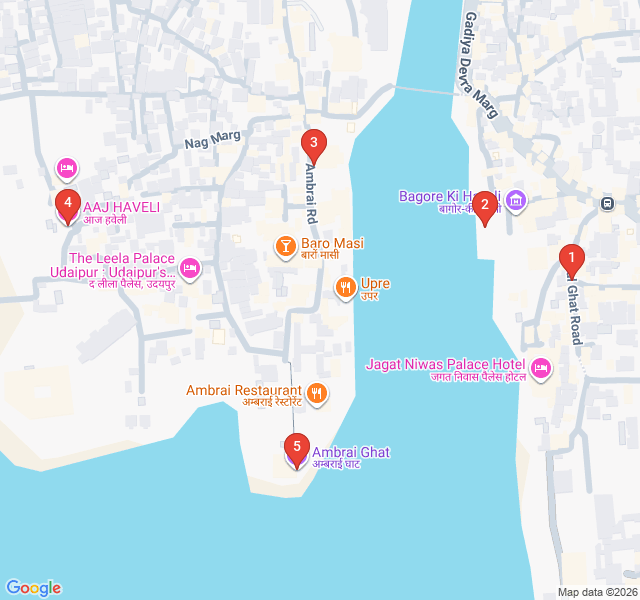 Route map for Sunset Ghats and Sacred Waters