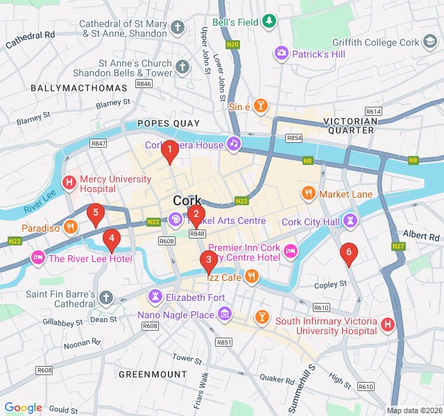 Route map for Ardú Street Art Trail