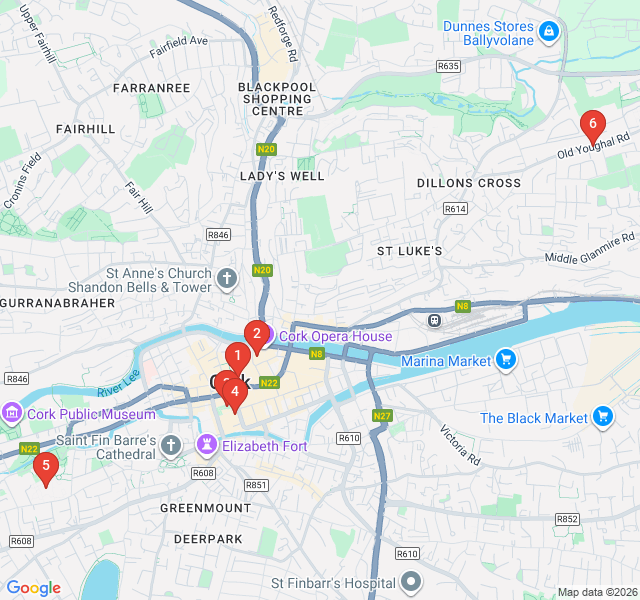 Route map for Cork’s Literary and Library Echoes
