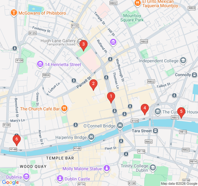 Route map for The 1916 Rising: Rebellion in the Streets