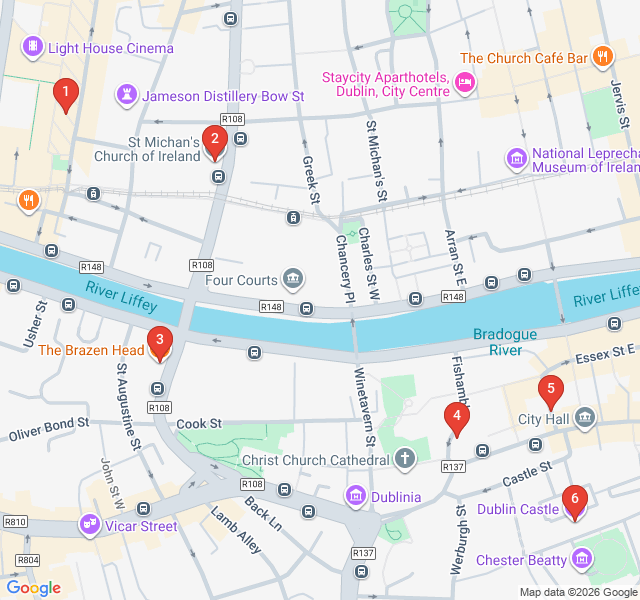 Route map for Dark Dublin: Mummies and Murderers