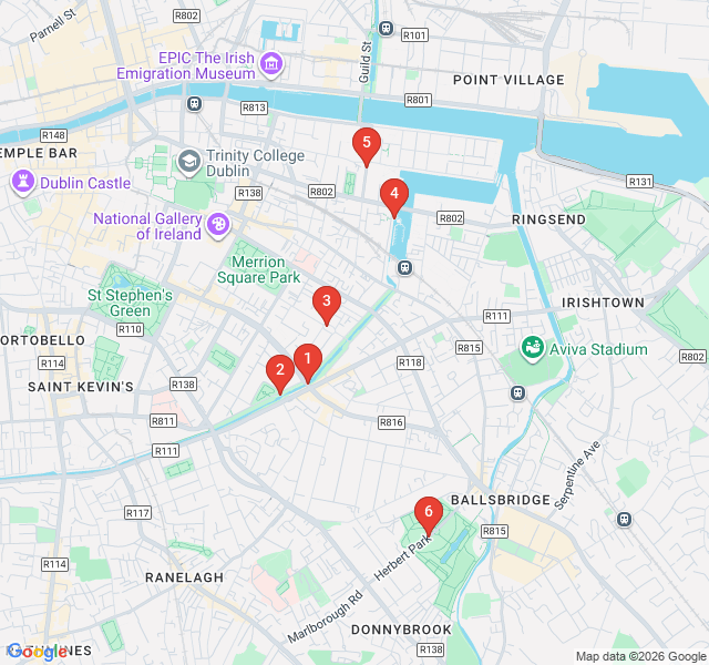 Route map for Grand Canal: The Leafy Road to the Sea