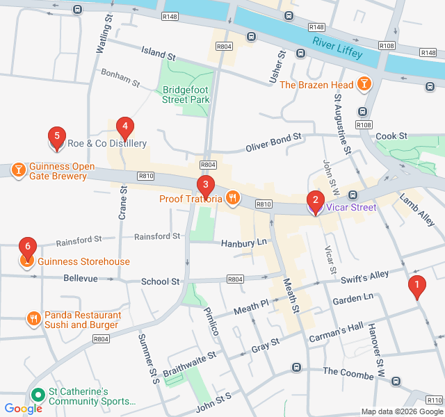 Route map for Liberties Street Art and Industrial Heritage