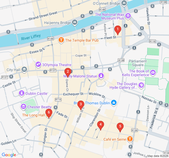 Route map for Victorian Pubs: Dublin's Heritage Snugs