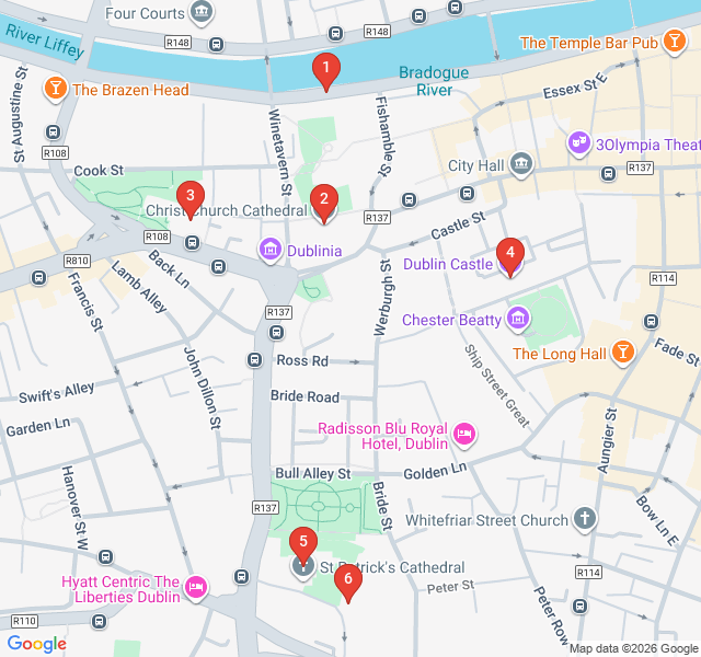 Route map for Viking Foundations and Medieval Walls