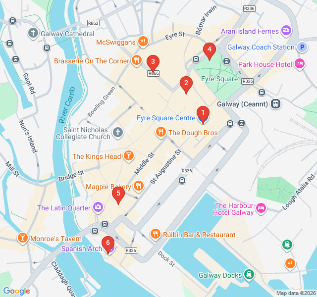 Route map for Defending the Tribes: Galway's Ancient City Walls