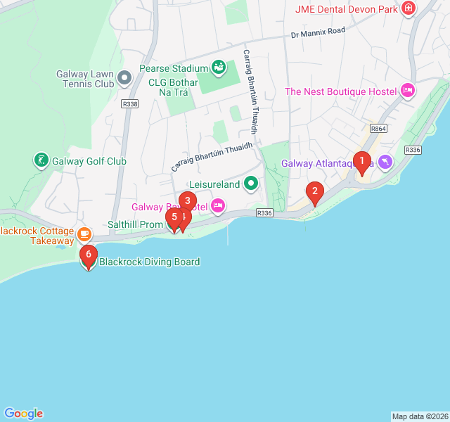 Route map for Salthill Seaside Promenade and Traditions
