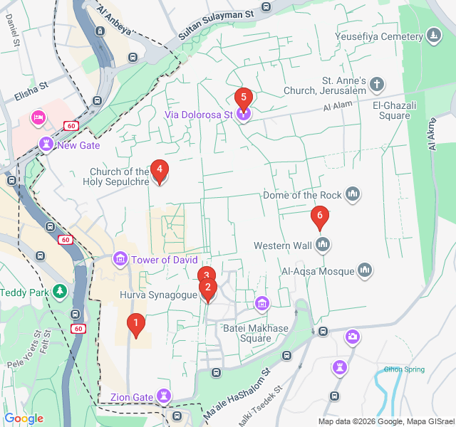 Route map for Stones of Faith: The Four Quarters Exploration
