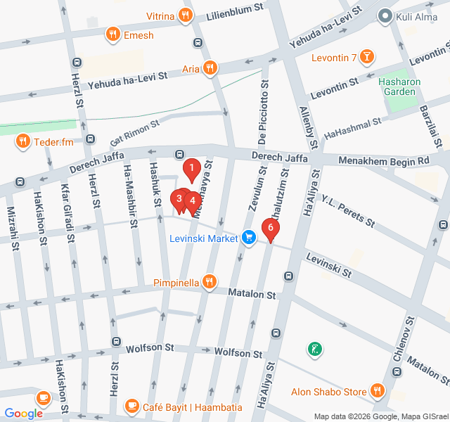 Route map for Levinsky Market: Spices, Pickles, and Persian Soul