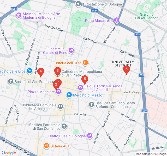 Route map for Bologna for Families: Lions, Legends, and Gelato