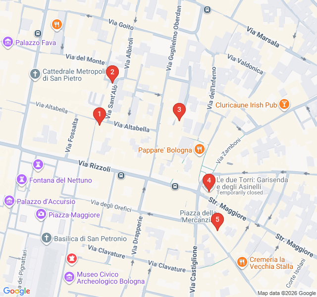 Route map for The Medieval Skyscrapers Walk