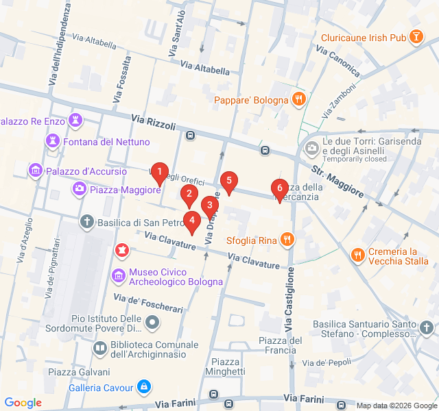 Route map for Quadrilatero Culinary Heritage Trail