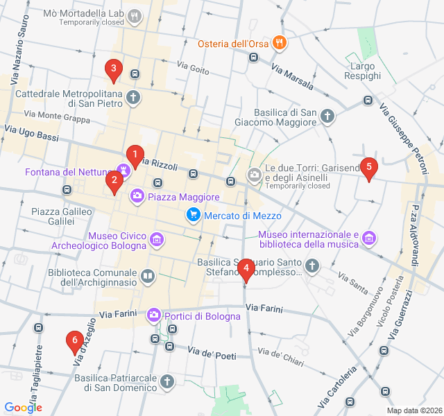 Route map for Renaissance Palaces and Hidden Courtyards