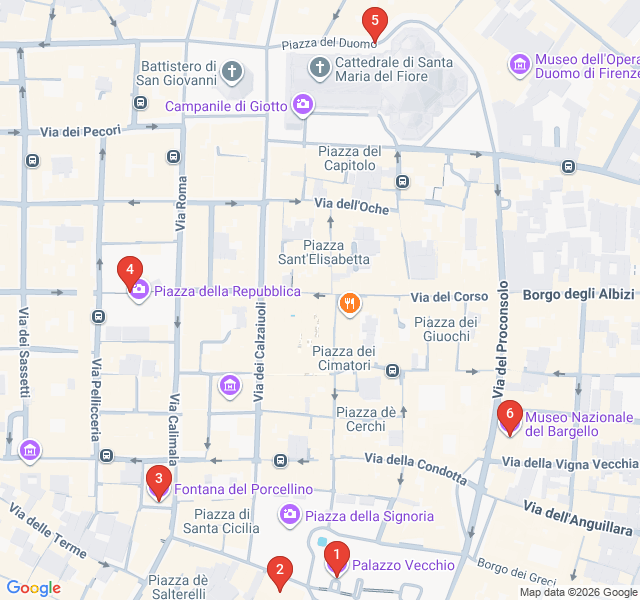 Route map for Florentine Creatures: A Family Adventure