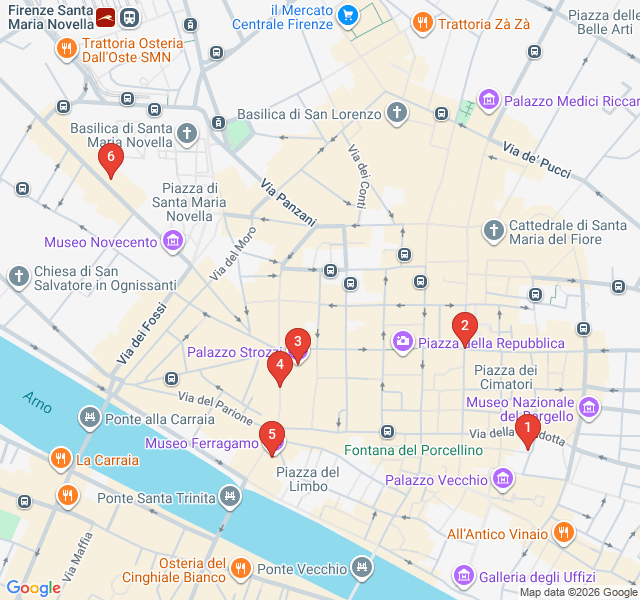 Route map for Florentine High Fashion and Style