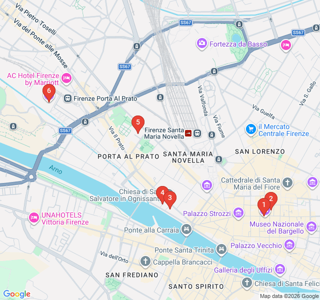 Route map for The Grand Hotel Era: Belle Époque Florence