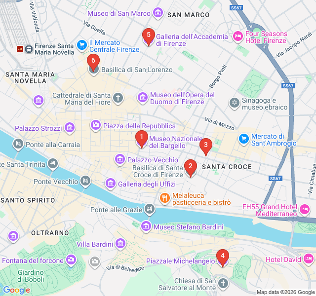 Route map for Michelangelo: Birth of a Genius