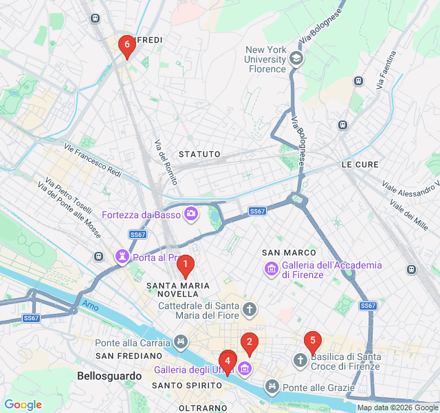 Route map for Resistance and Resilience: WWII Florence