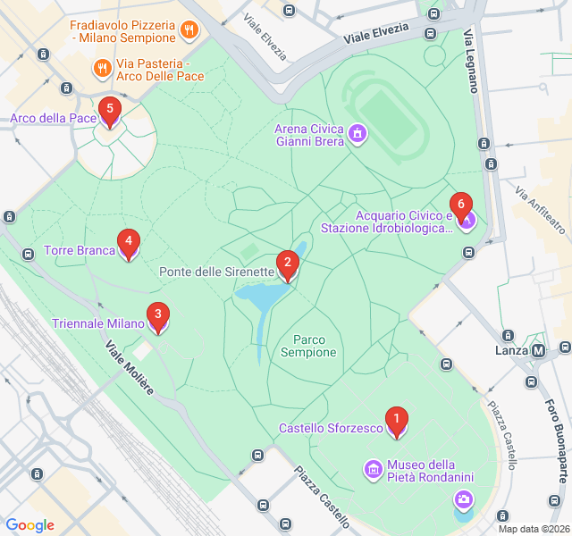 Route map for Green Heart: A Sempione Park Sanctuary Walk