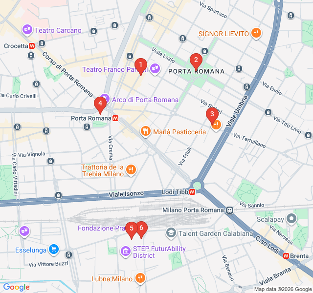 Route map for Industrial Soul: The Prada Foundation and Porta Romana