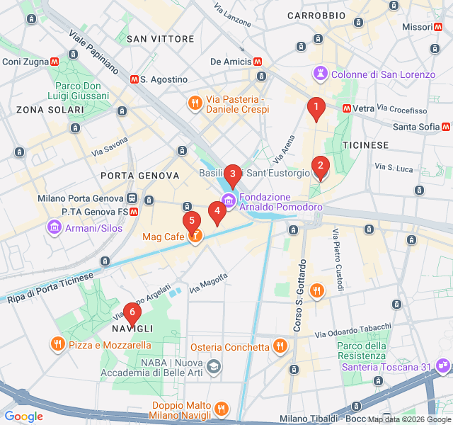 Route map for Canals and Conventicles: Navigli's Liquid History