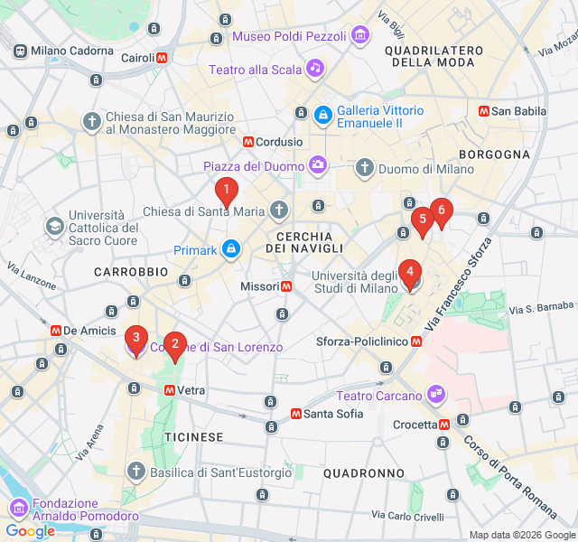 Route map for Skulls and Secrets: Milan’s Macabre History