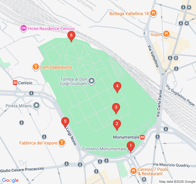 Route map for Stories in Stone: The Monumental Cemetery Walk